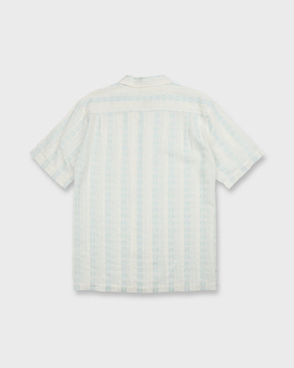 Bishop Jacquard Camp Short Sleeve Cotton Shirt - Skyway