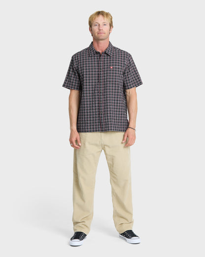 Young Guns Button-Up Short Sleeve Shirt - Anthracite