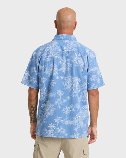 Waterman Island Vibes Short Sleeve Woven Shirt - Riviera