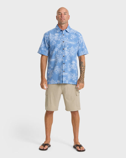 Waterman Island Vibes Short Sleeve Woven Shirt - Riviera