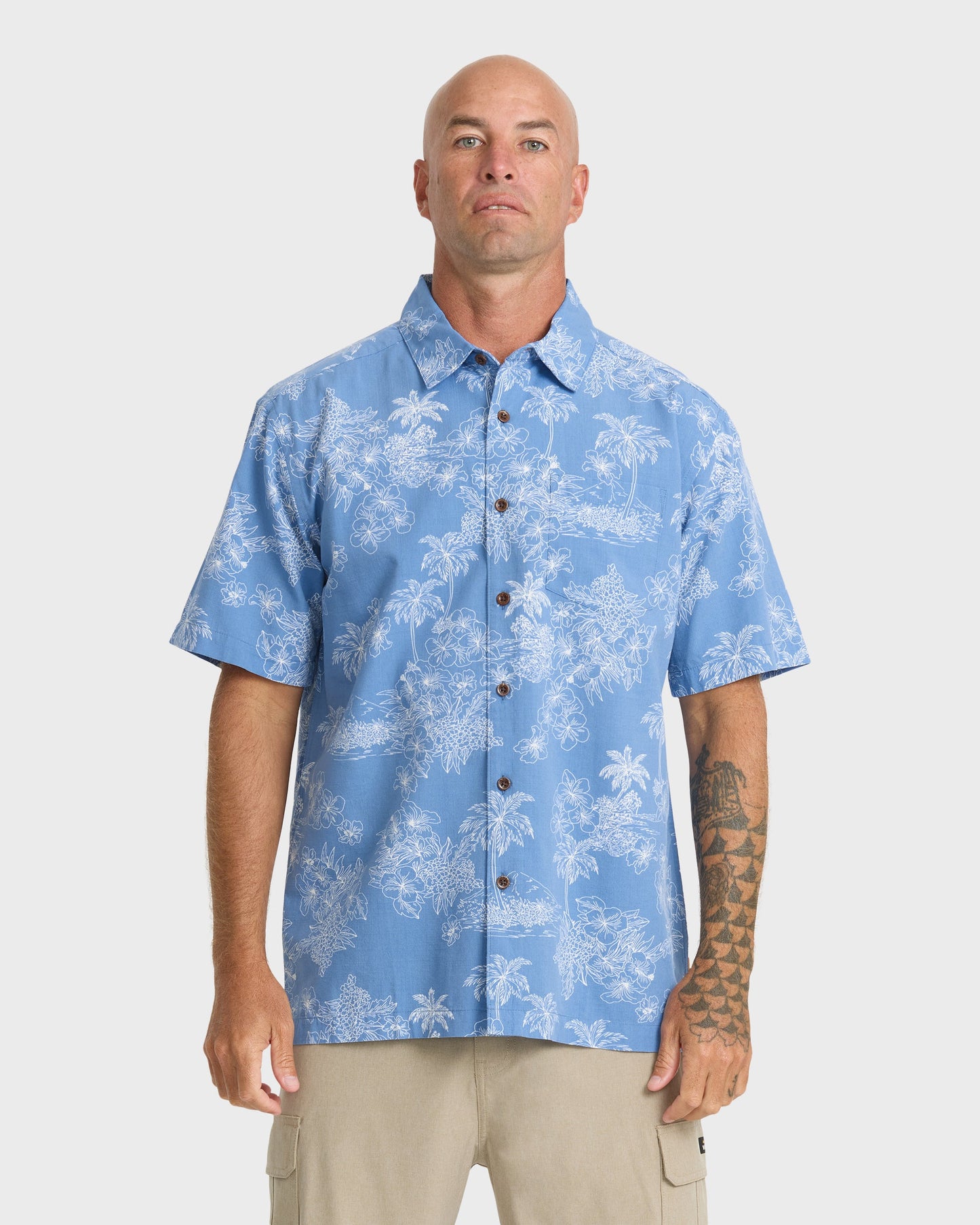 Waterman Island Vibes Short Sleeve Woven Shirt - Riviera