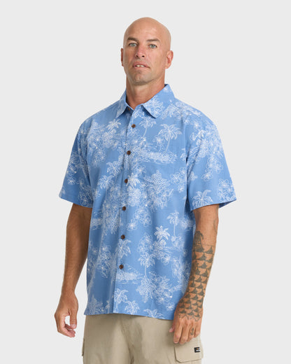 Waterman Island Vibes Short Sleeve Woven Shirt - Riviera