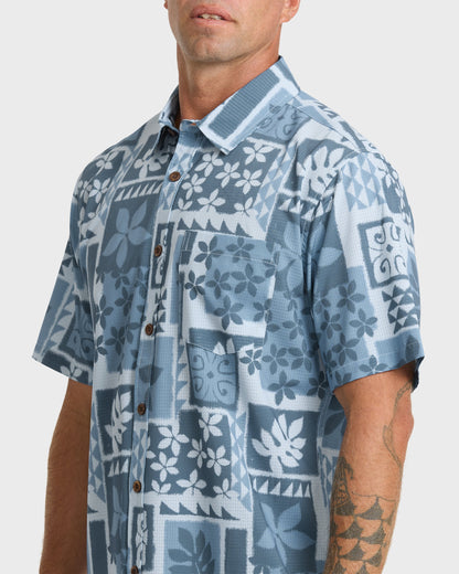 Waterman Sandy Cove Short Sleeve Woven Shirt - Skyway