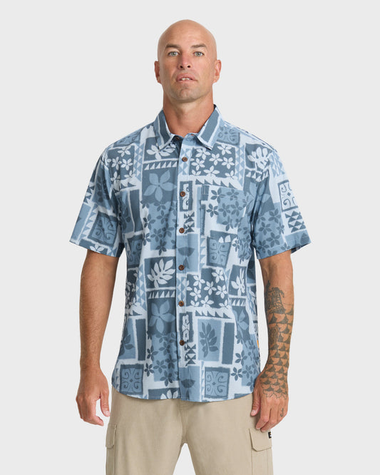 Waterman Sandy Cove Short Sleeve Woven Shirt - Skyway