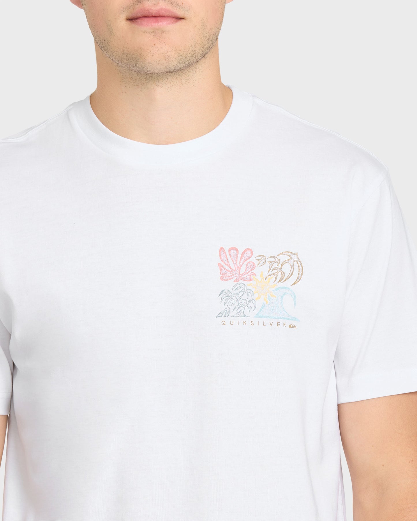 Collage Classic Short Sleeve Knit T-Shirt - White