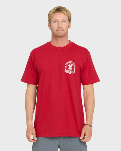 Freedom Ring Short Sleeve Cotton T-Shirt - Salsa