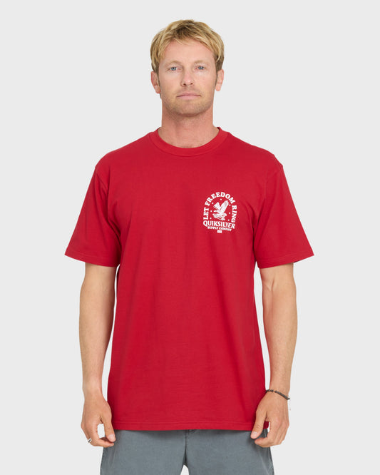 Freedom Ring Short Sleeve Cotton T-Shirt - Salsa