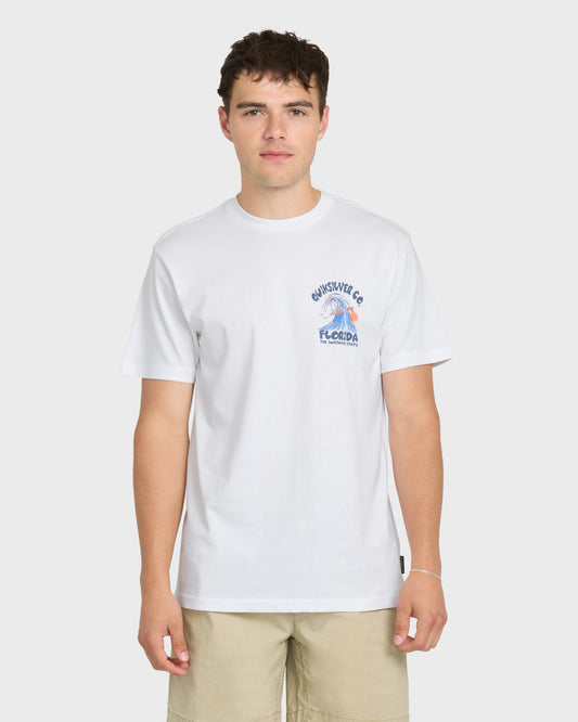 Florida Johnny Short Sleeve Cotton T-Shirt - White