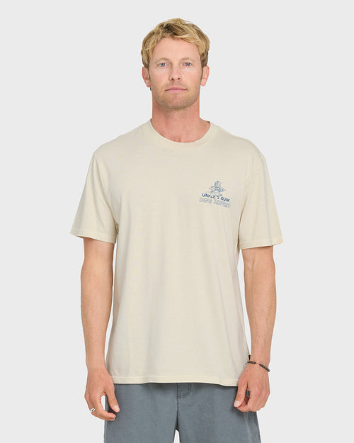 Unkles Ding Repair Pigment Dye Short Sleeve Knit T-Shirt - Silver Birch