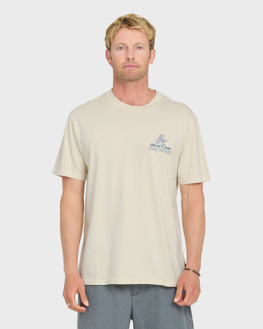 Unkles Ding Repair Pigment Dye Short Sleeve Knit T-Shirt - Silver Birch