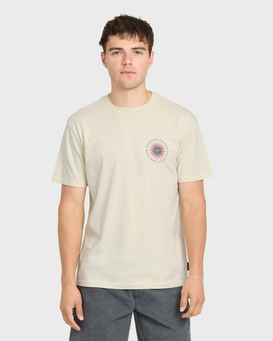 Sunny Day Pigment Dye Short Sleeve Cotton T-Shirt - Silver Birch