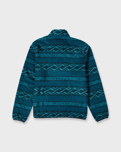 Alpine Button Mock Neck Sweatshirt - Blue Coral