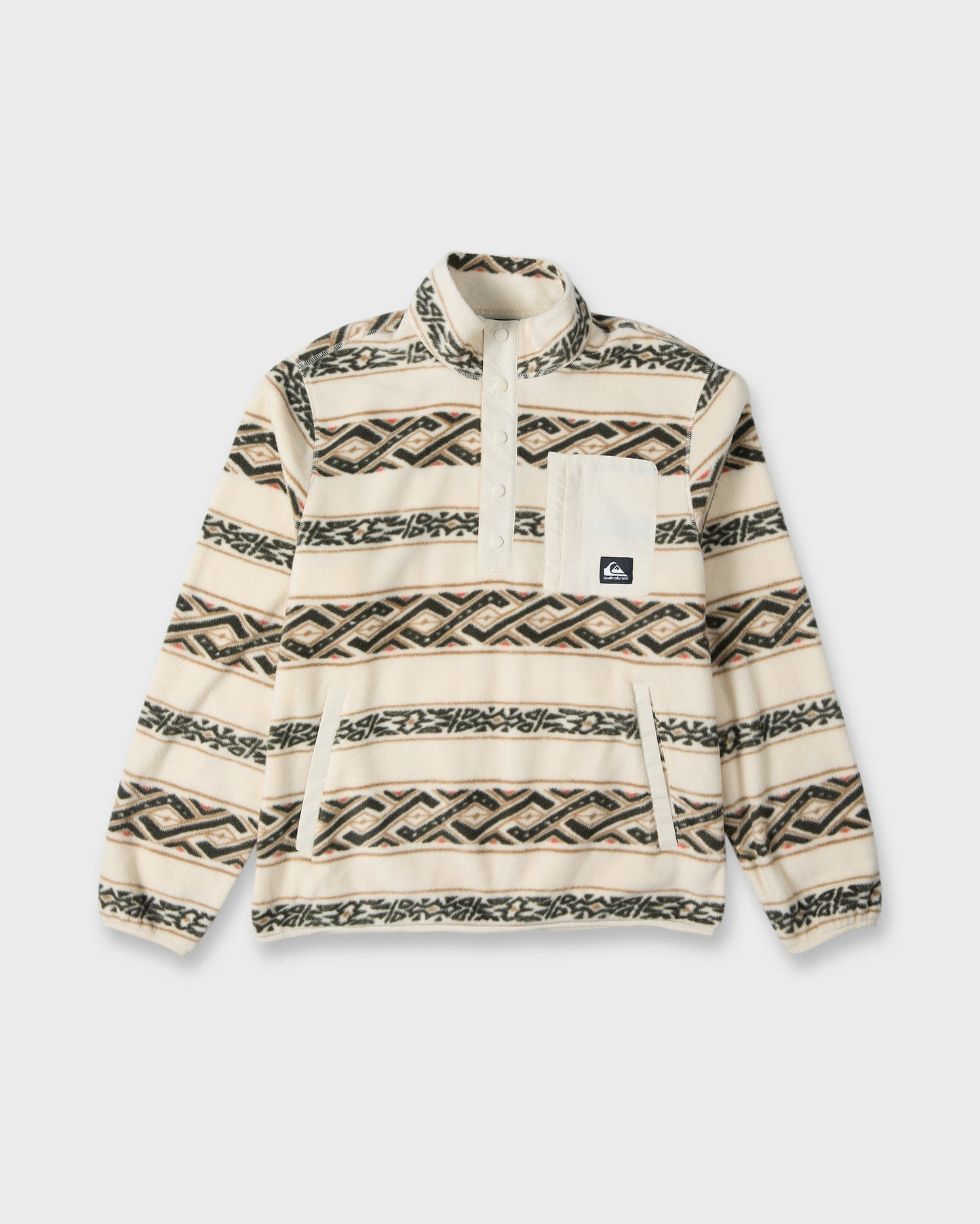 Alpine Button Mock Neck Sweatshirt - Bone White