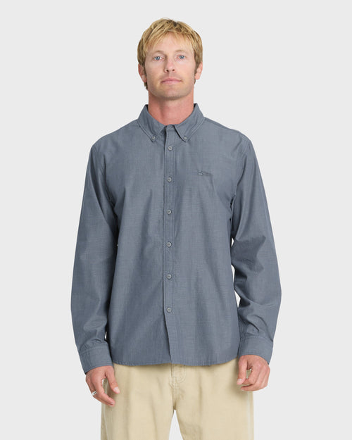 Shore Break Long Sleeve Woven Shirt - Dark Denim