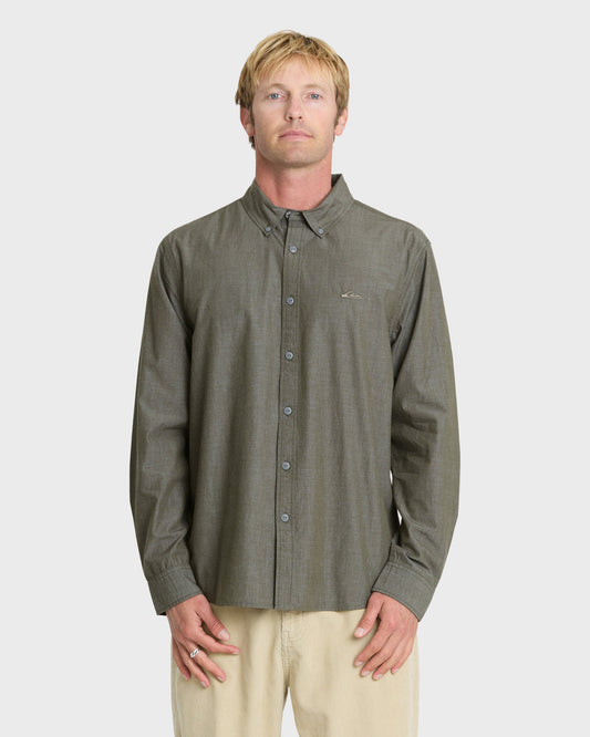 Shore Break Long Sleeve Woven Shirt - Grape Leaf