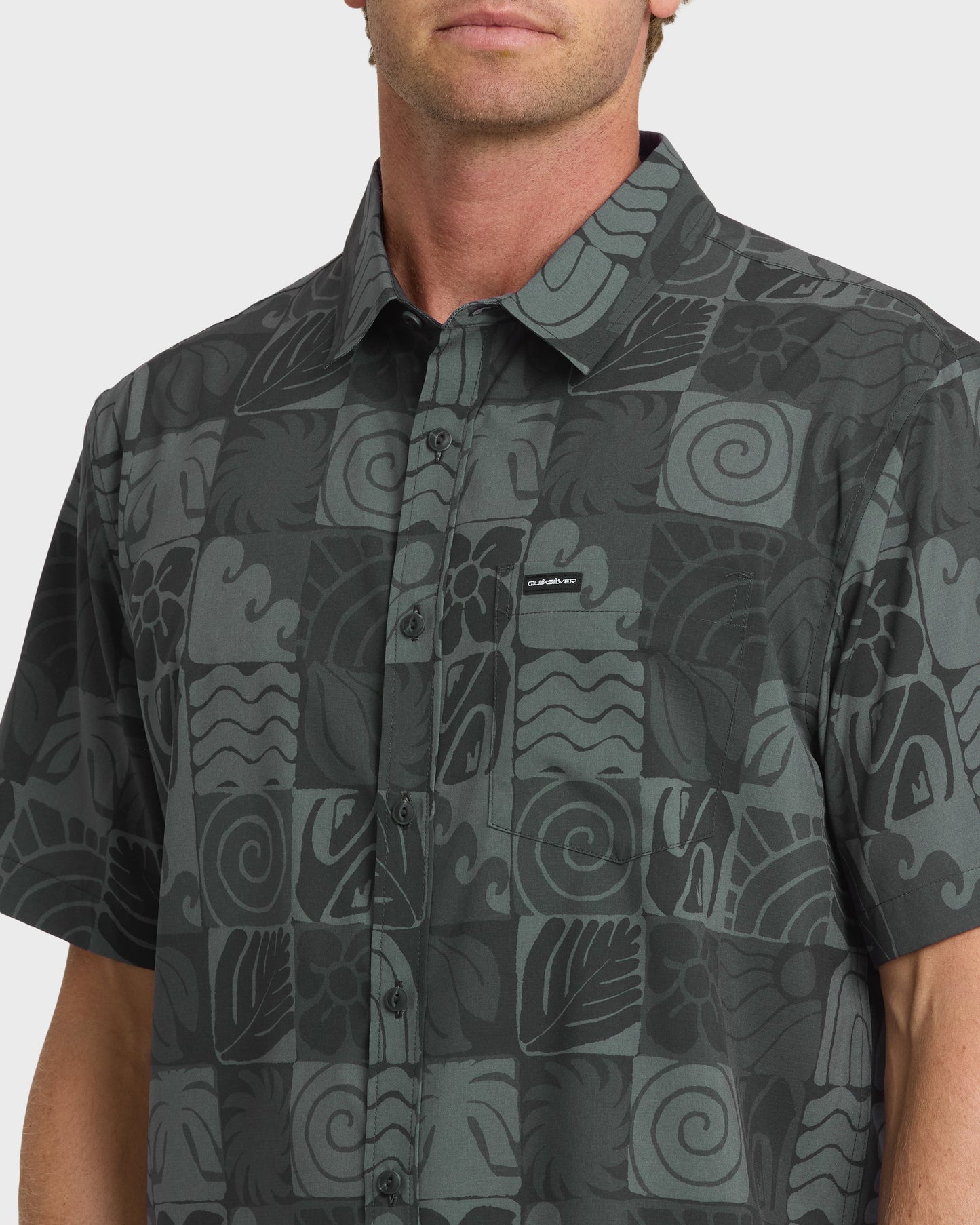 Earth Geo Classic Stretch Short Sleeve Woven Shirt - Phantom