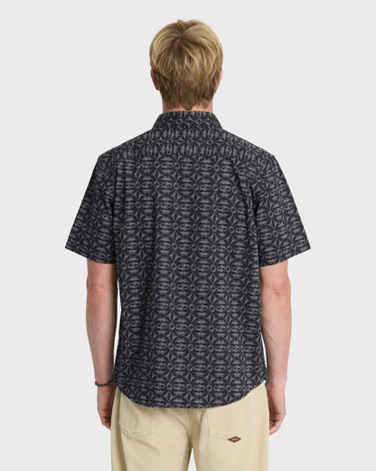 Nature Tile Classic Short Sleeve Woven Shirt - Anthracite