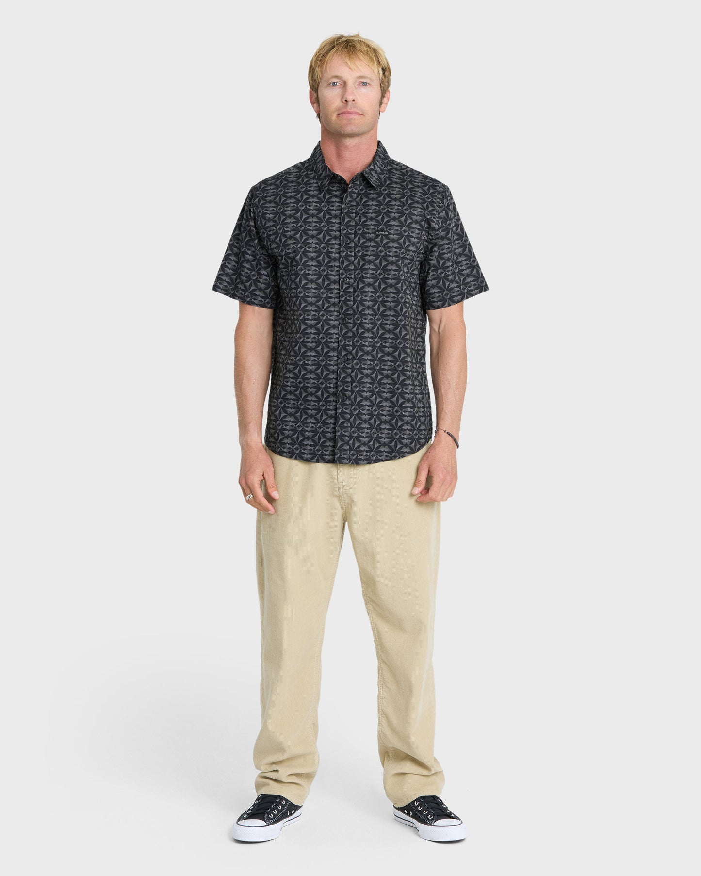 Nature Tile Classic Short Sleeve Woven Shirt - Anthracite