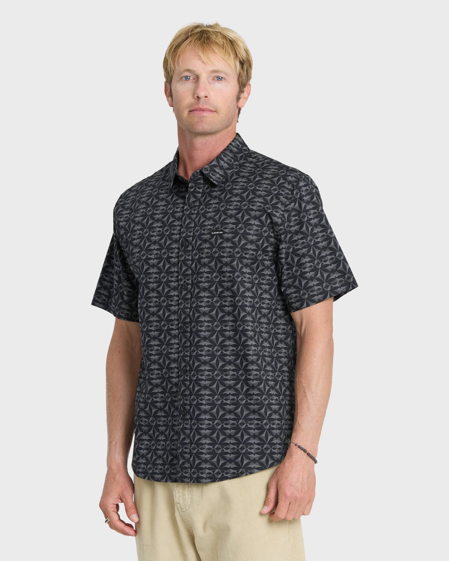 Nature Tile Classic Short Sleeve Woven Shirt - Anthracite