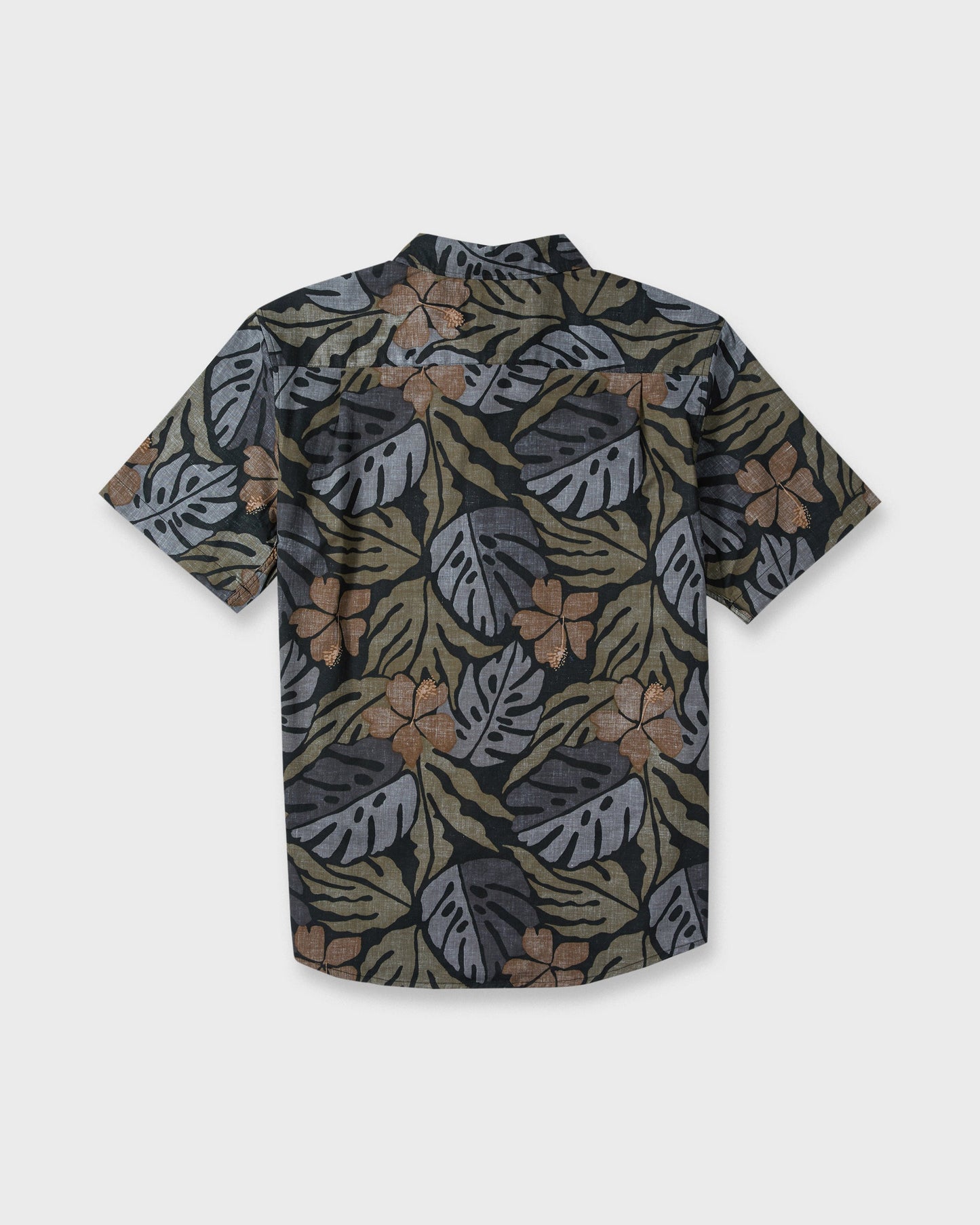 Palm Breeze Classic Short Sleeve Cotton Shirt - Grape Leaf