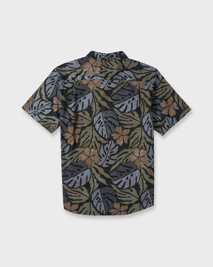 Palm Breeze Classic Short Sleeve Cotton Shirt - Grape Leaf
