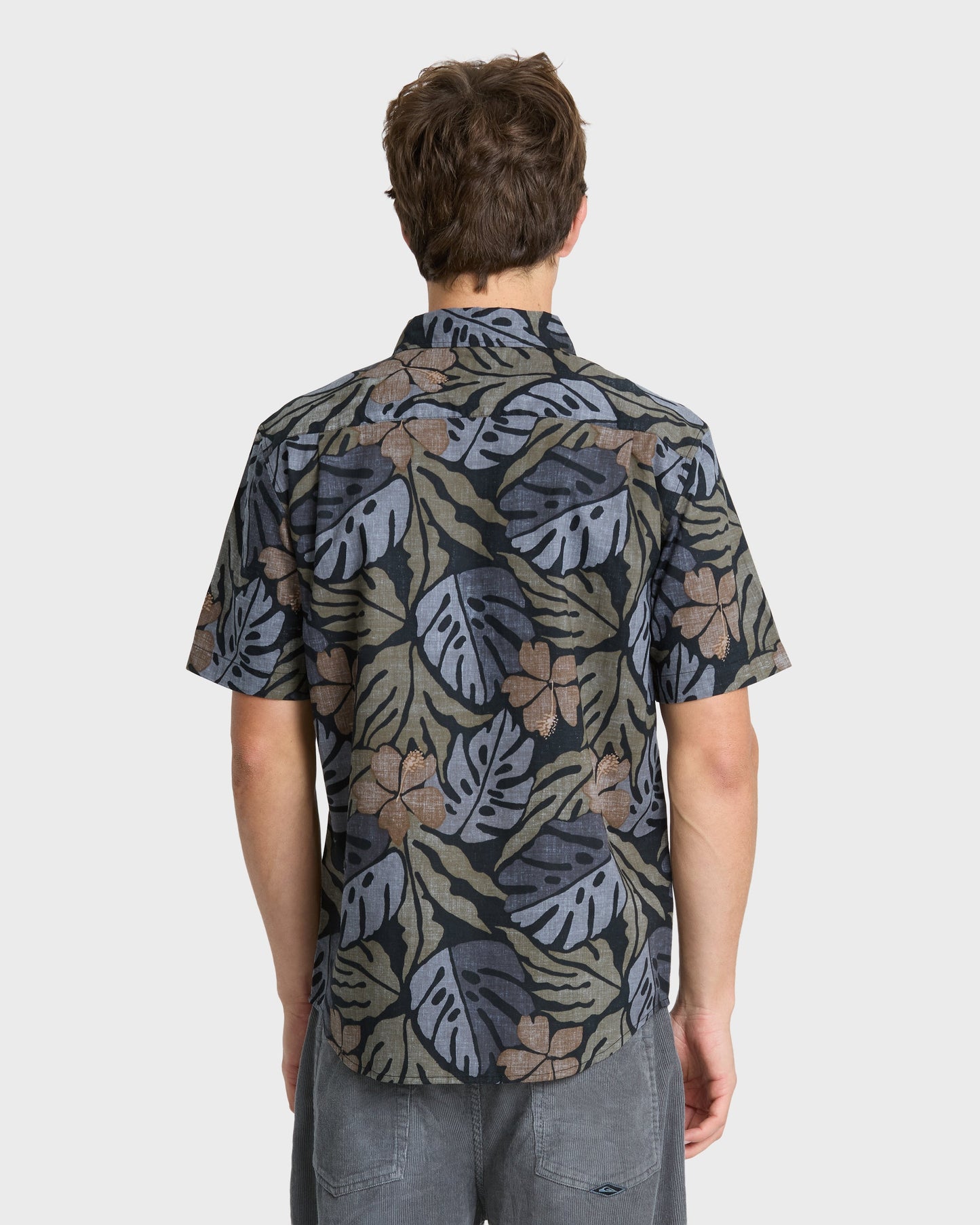 Palm Breeze Classic Short Sleeve Cotton Shirt - Grape Leaf