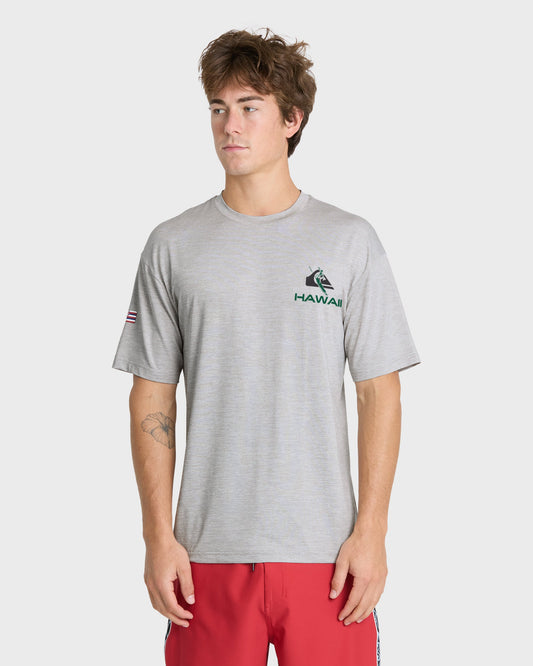 Hawaii Everyday Short Sleeve Surf Tee - Light Grey Hth