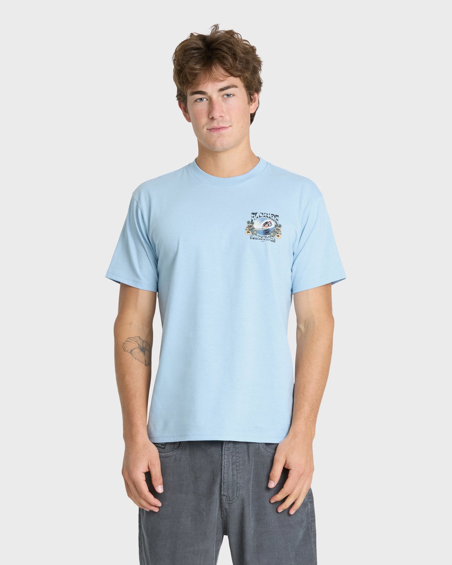 Grateful Florida Classic Short Sleeve Knit T-Shirt - Skyway Heather