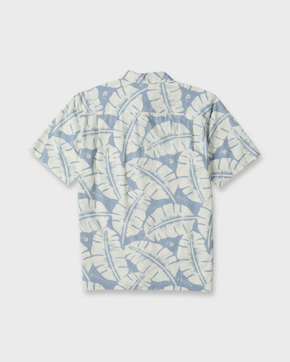 Waterman Fronds Short Sleeve Woven Shirt - Dusty Blue