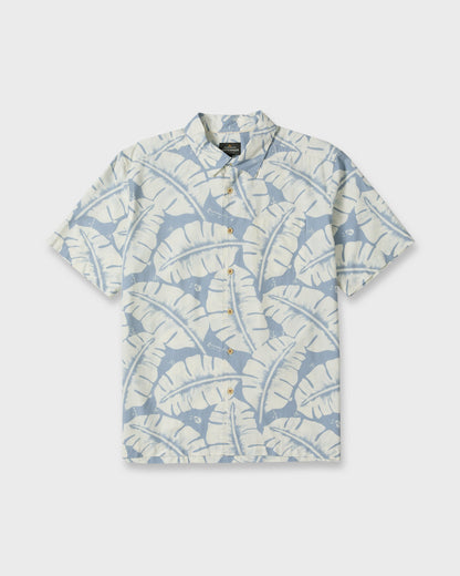 Waterman Fronds Short Sleeve Woven Shirt - Dusty Blue
