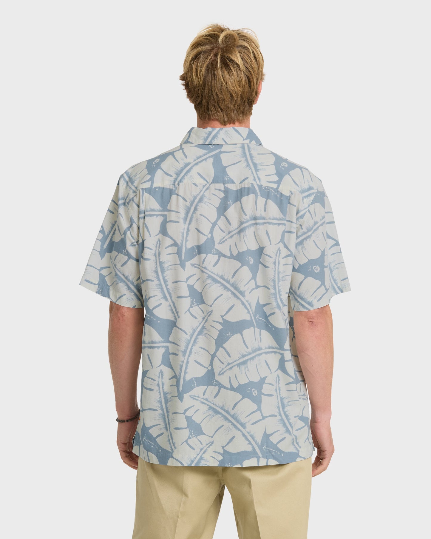 Waterman Fronds Short Sleeve Woven Shirt - Dusty Blue