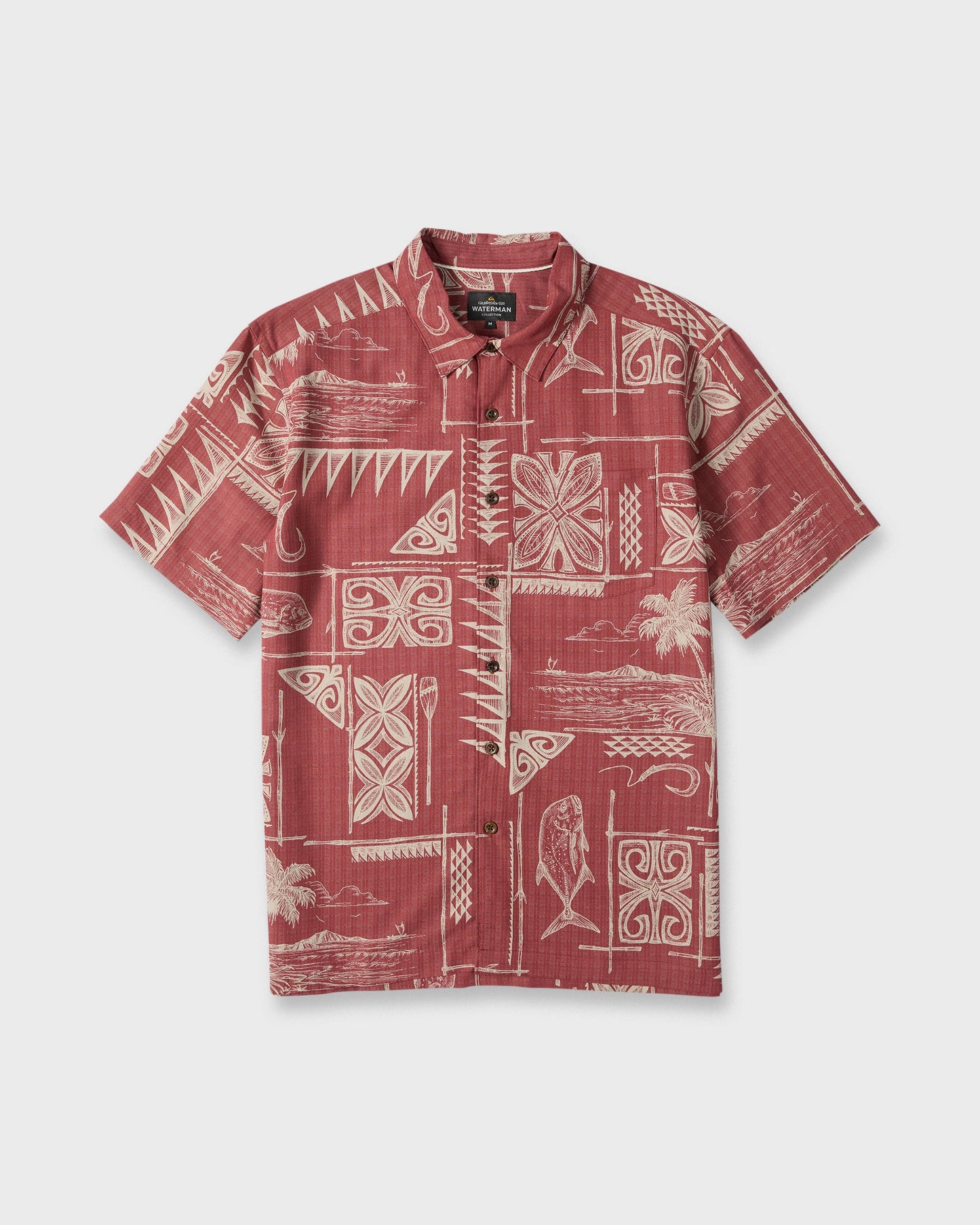 Waterman Ohana Bay Short Sleeve Woven Shirt - Marsala