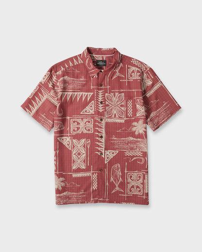 Waterman Ohana Bay Short Sleeve Woven Shirt - Marsala
