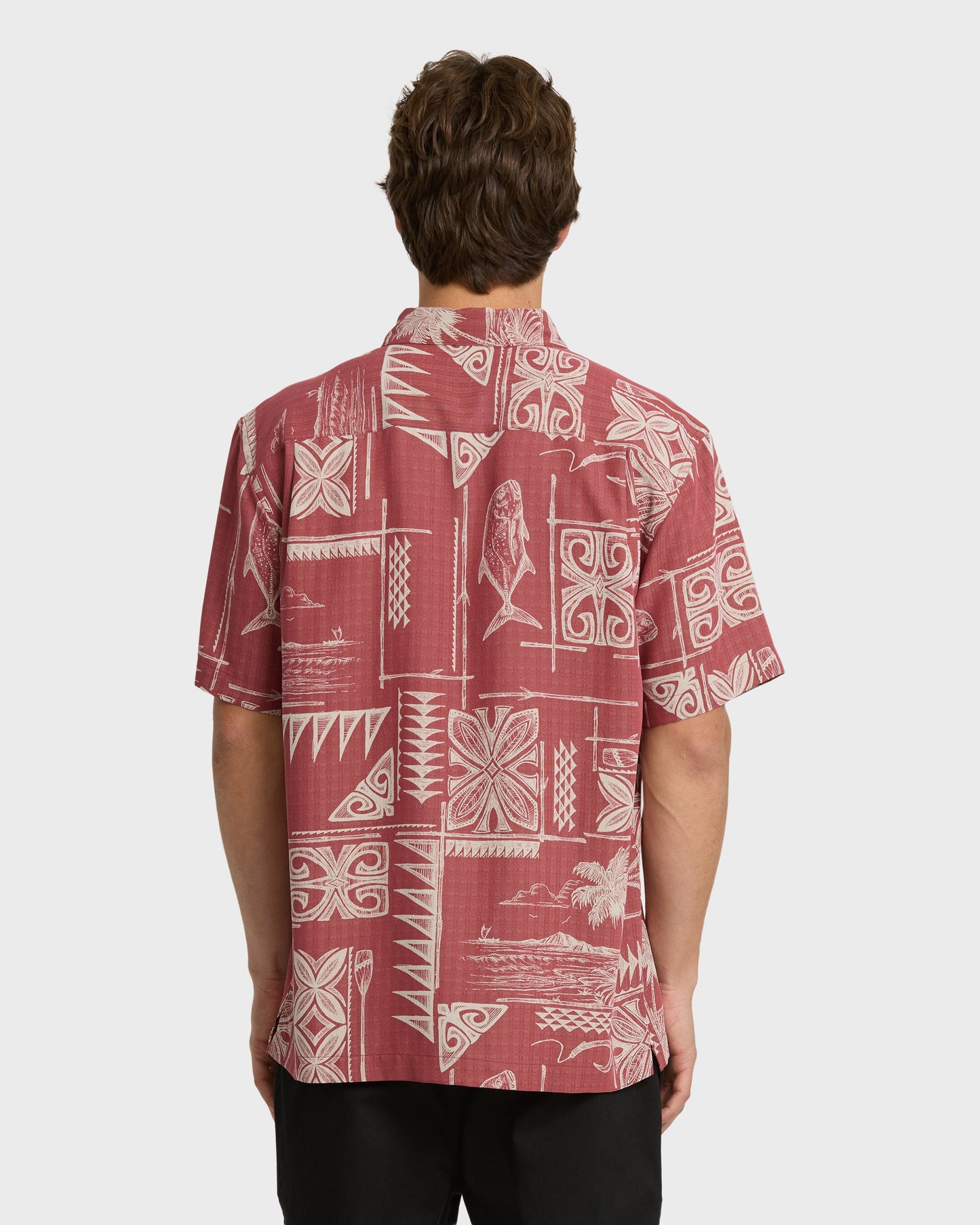 Waterman Ohana Bay Short Sleeve Woven Shirt - Marsala