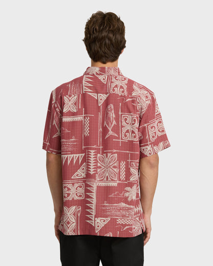 Waterman Ohana Bay Short Sleeve Woven Shirt - Marsala