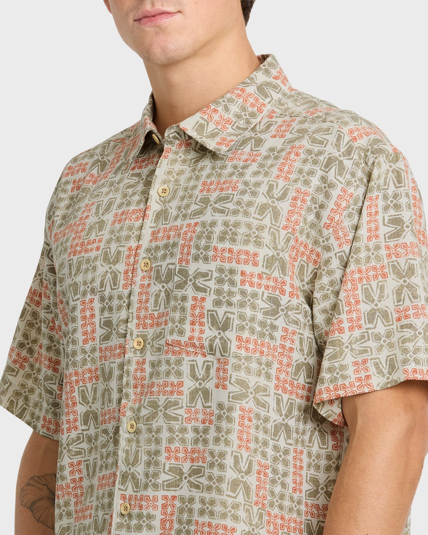Waterman Boca Short Sleeve Woven Shirt - Moonbeam