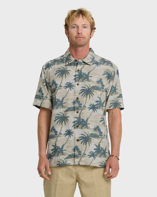 Waterman Island Vues Short Sleeve Woven Shirt - Moonbeam