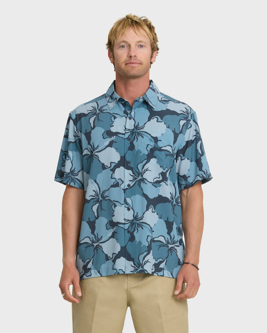 Waterman Mix Performance Pack Short Sleeve Woven Shirt - Blue Nights