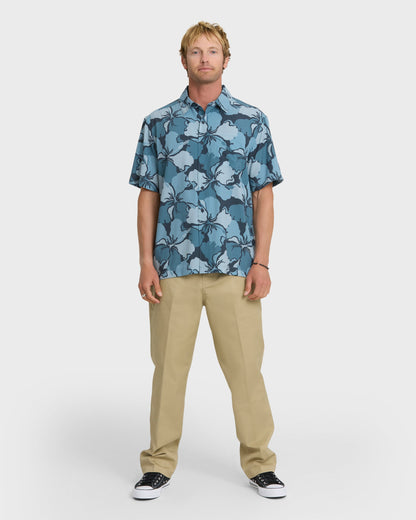 Waterman Mix Performance Pack Short Sleeve Woven Shirt - Blue Nights