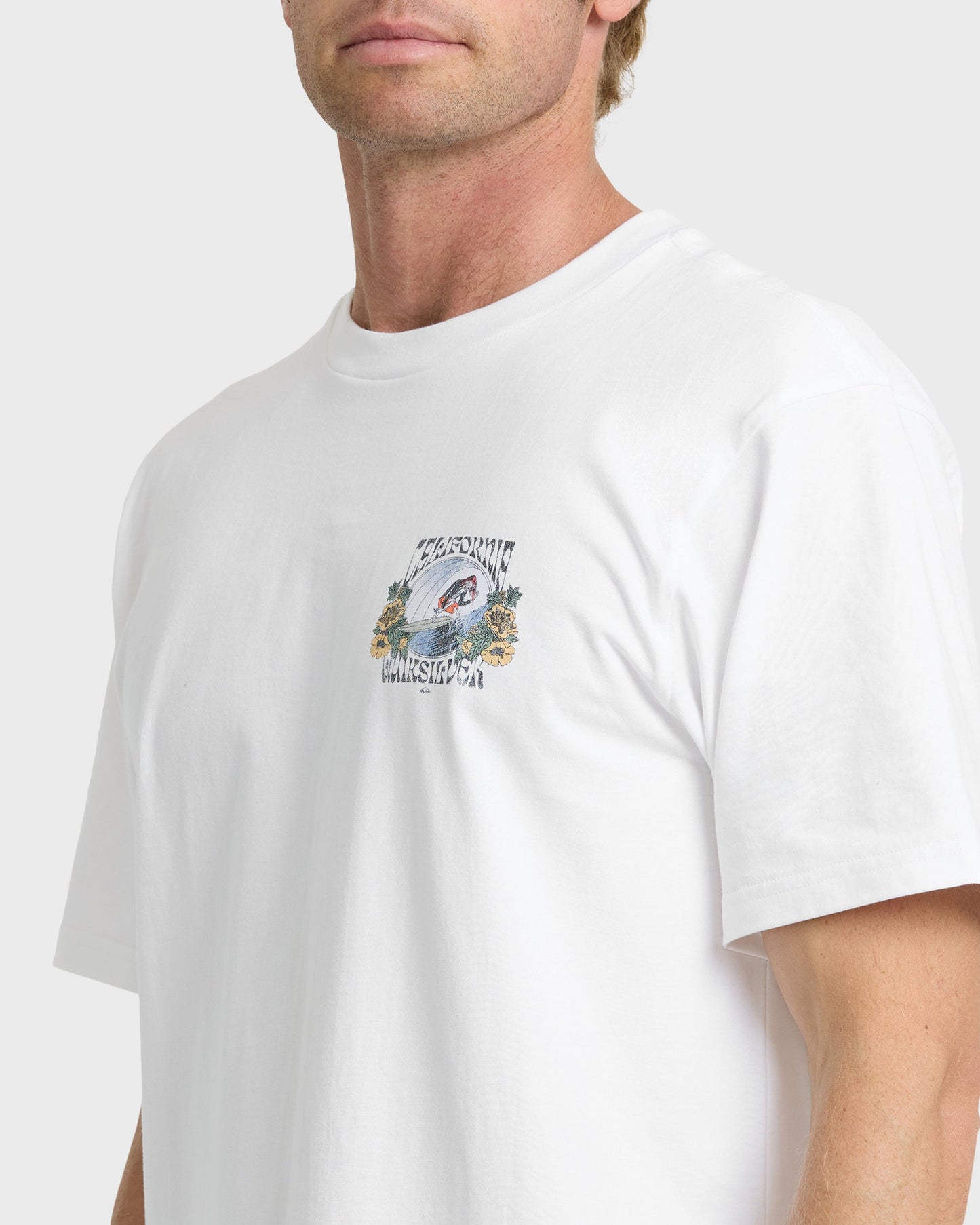 Grateful Cali Classic Short Sleeve Knit T-Shirt - White
