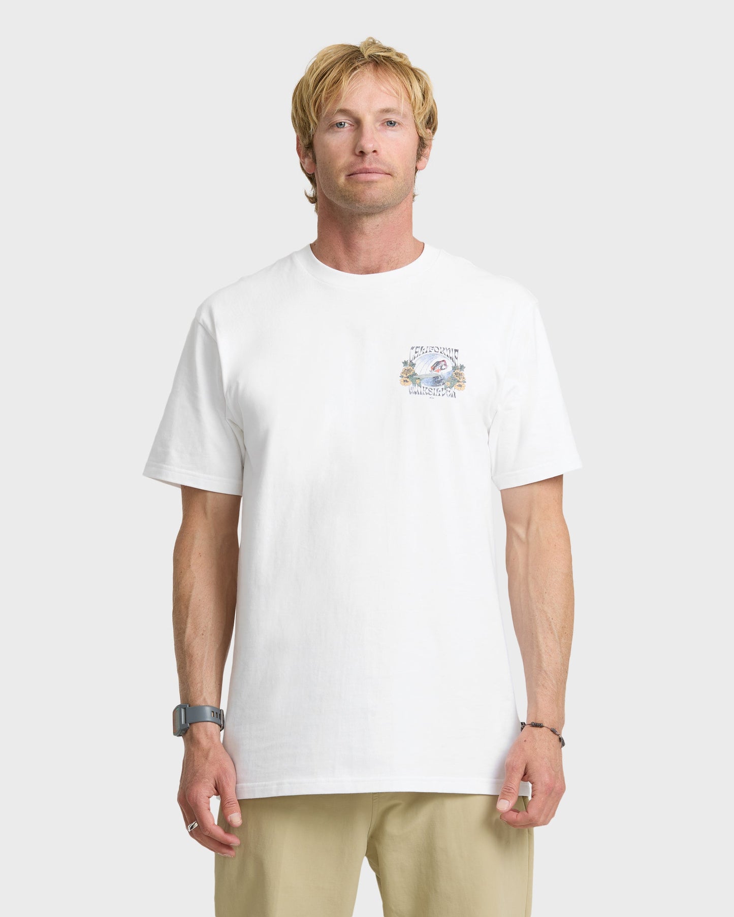 Grateful Cali Classic Short Sleeve Knit T-Shirt - White