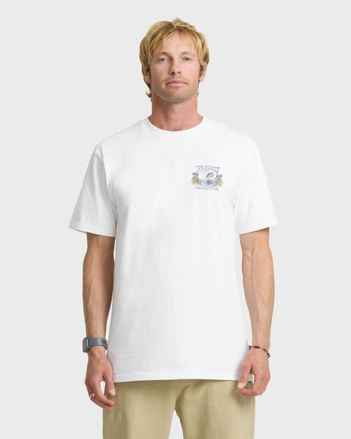 Grateful Cali Classic Short Sleeve Knit T-Shirt - White