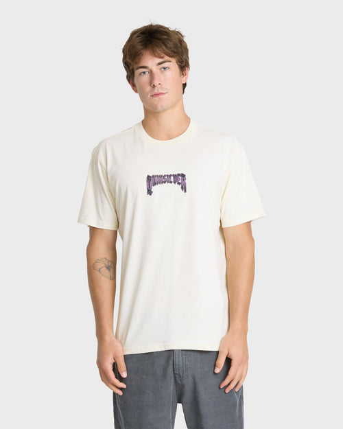 Unlocked Pigment Dye Short Sleeve Knit T-Shirt - Silver Birch