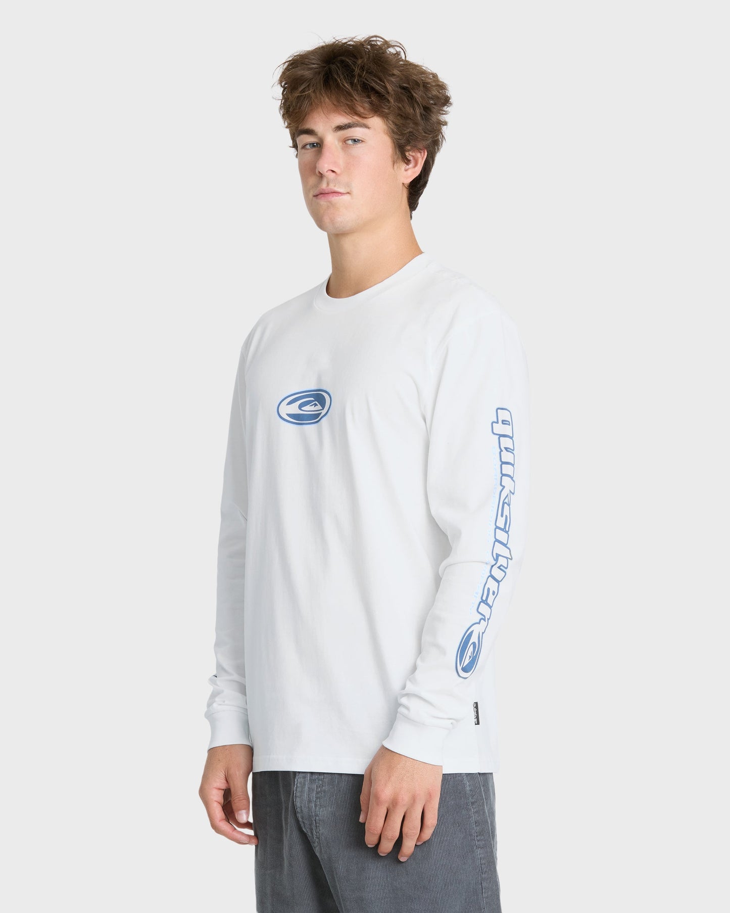 Clutch Long Sleeve Knit T-Shirt - White