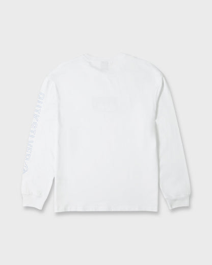 Young Guns Impaired Embellishment Long Sleeve Cotton T-Shirt - White