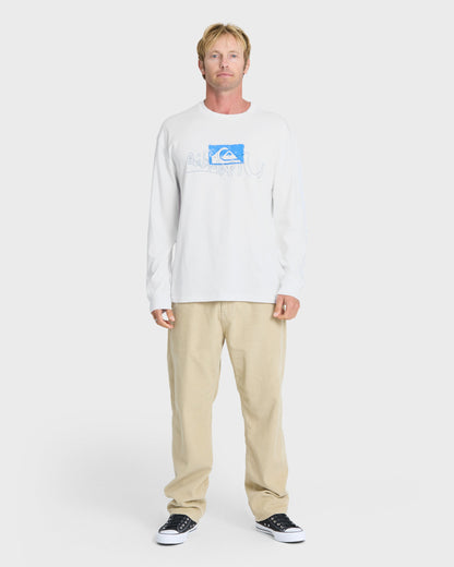 Young Guns Impaired Embellishment Long Sleeve Cotton T-Shirt - White