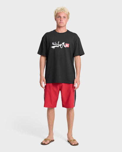 Young Guns Script Sticker Slap Short Sleeve Knit T-Shirt - Black