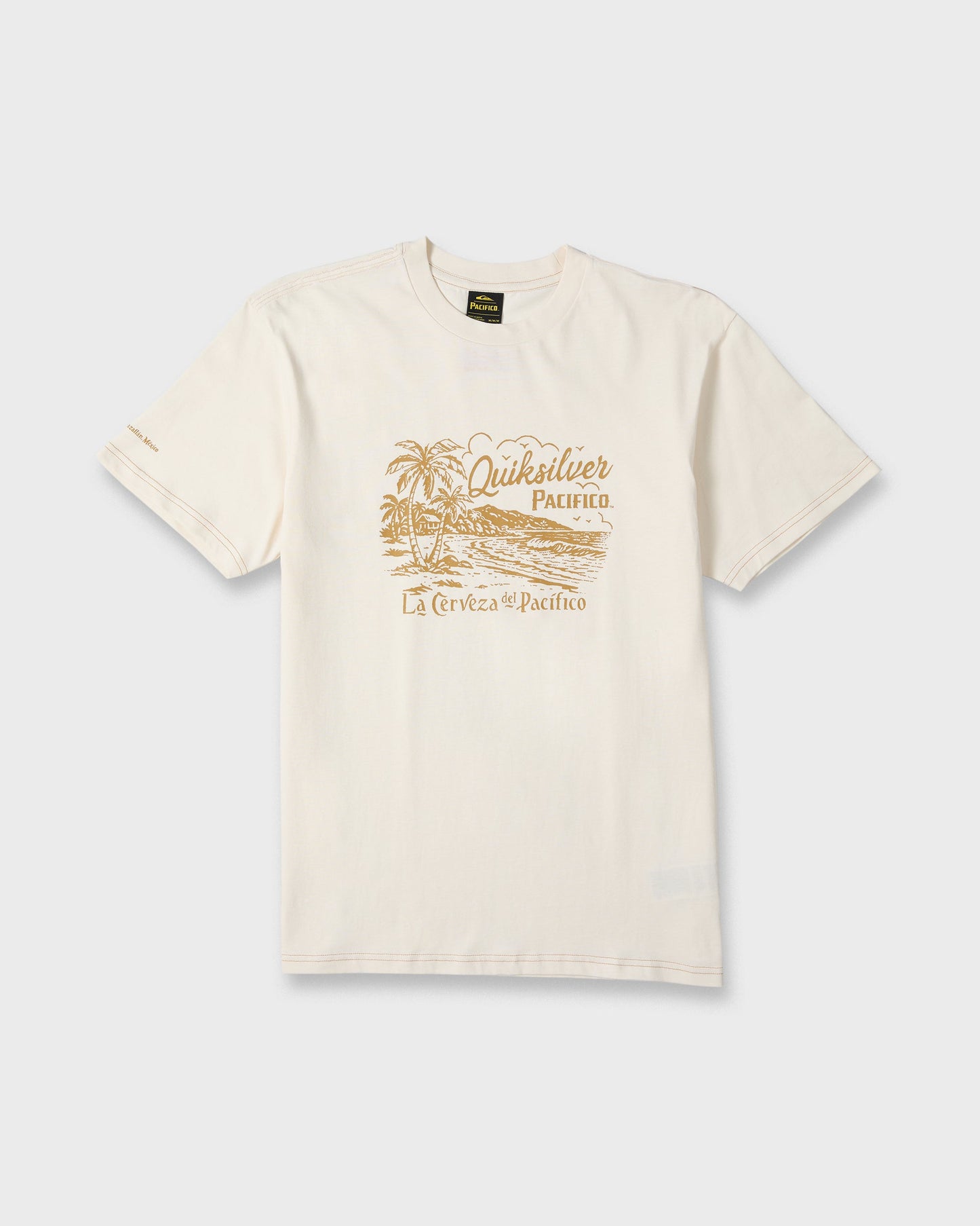 Pacifico Coastal Paradise Short Sleeve Cotton T-Shirt - Tofu