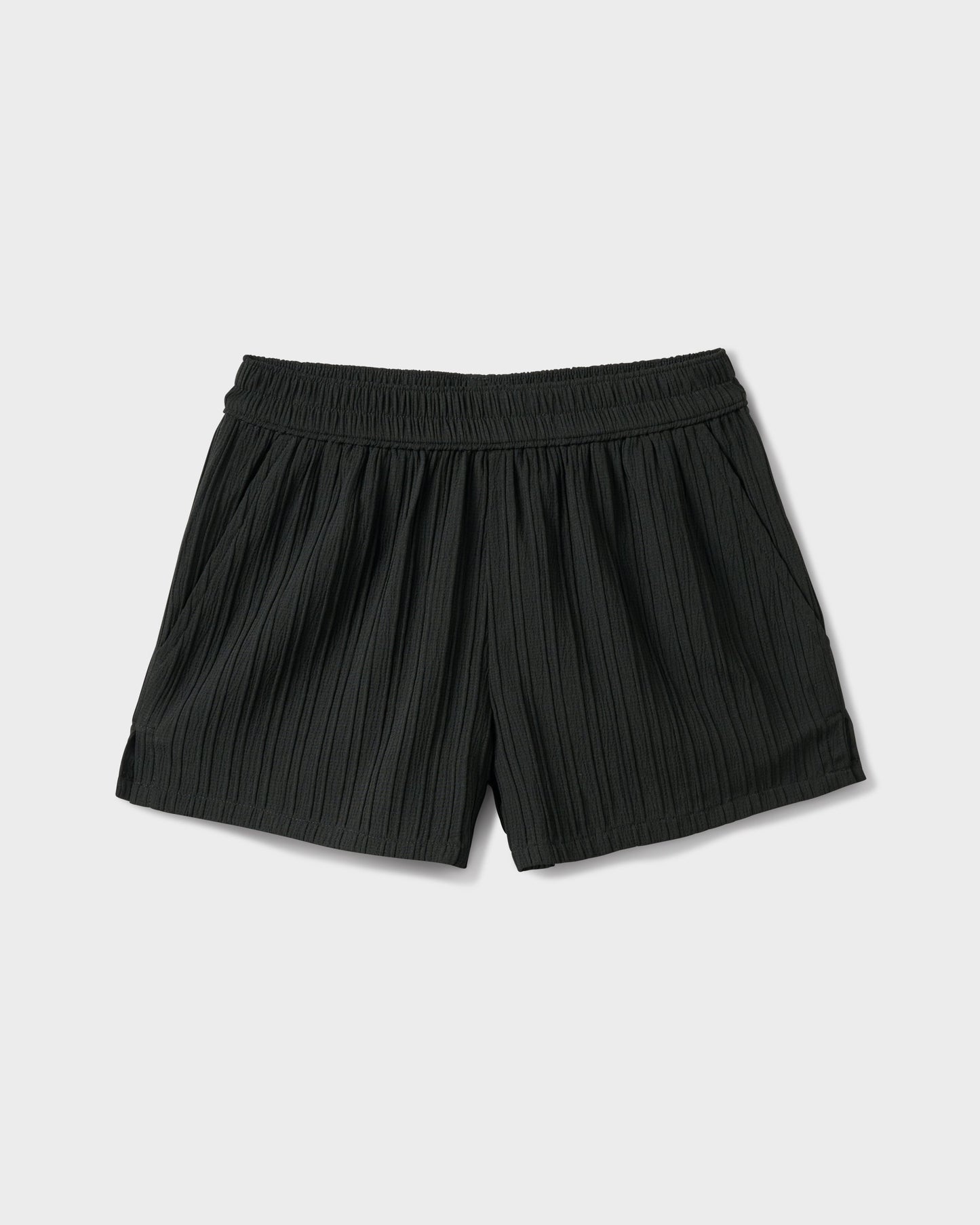 Barbados Solid Textured Elastic Waist Short