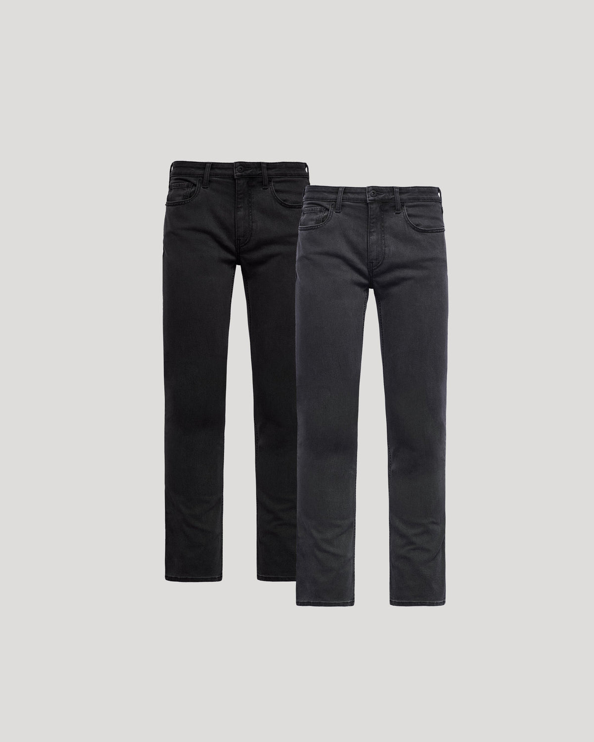 Black & Gray Wash Straight Comfort Stretch Jeans 2-Pack